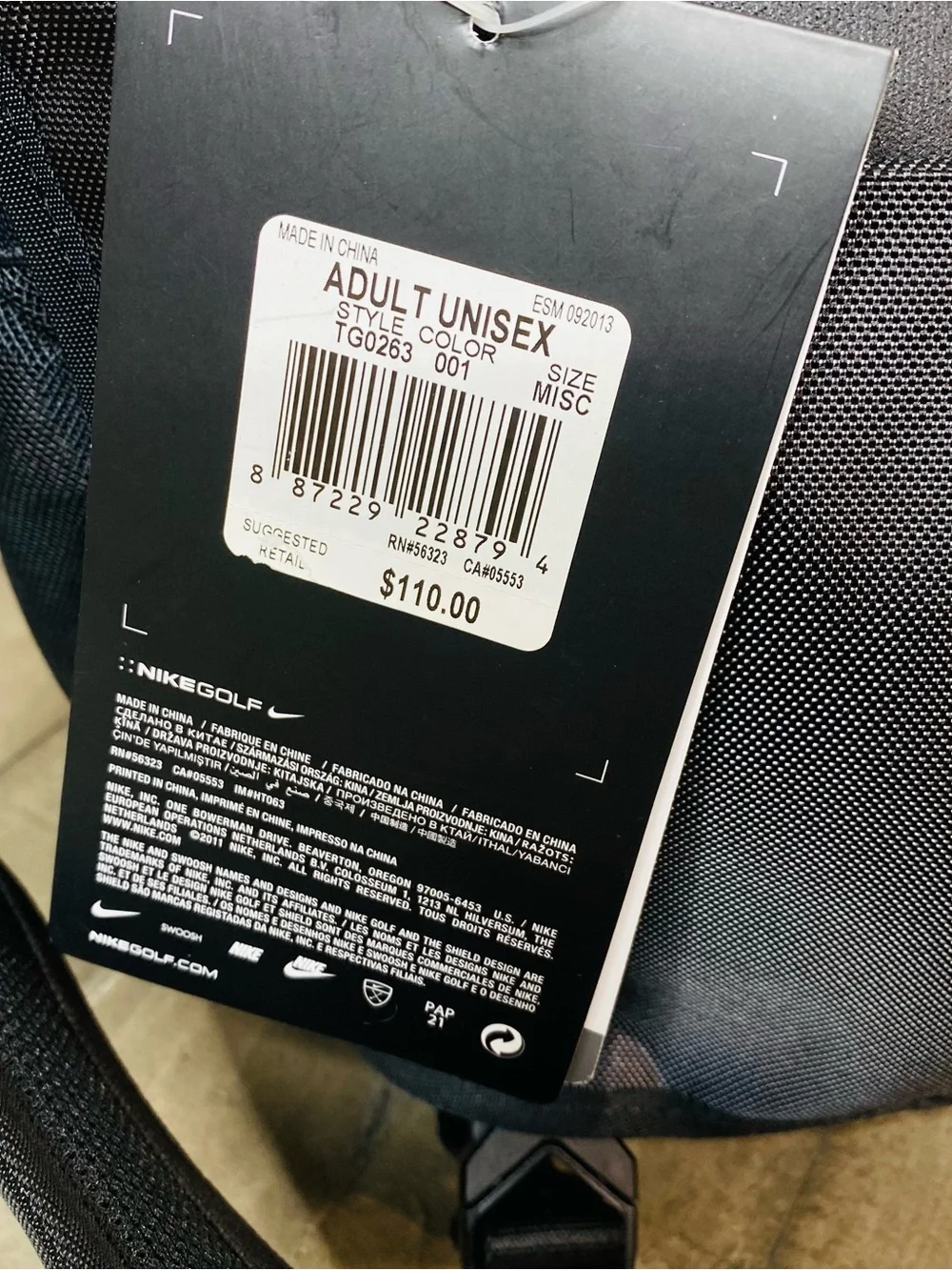 Nike Golf Departure Messenger Laptop Bag Black/Grey, Shoulder Crossbody Travel